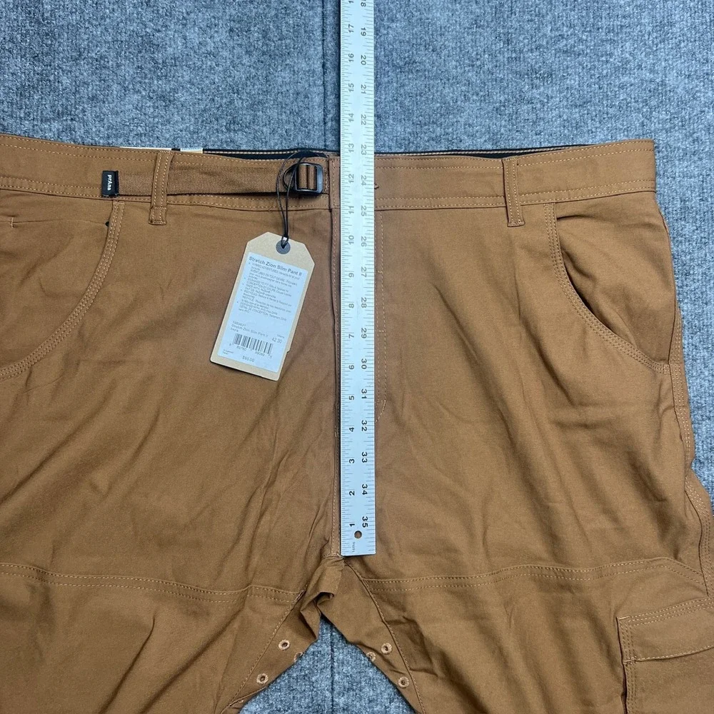 NWT PrAna Mens 42x30 Stretch Zion Slim Pant II Sepia Brown Cargo Hiking Pants‎